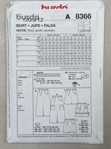 Burda Start 2 8366 Skirt Sewing Shirt Pattern